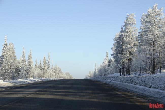 Дорога Москва - Мурманск зимой