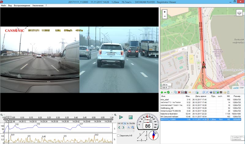 CANSONIC Z1 ZOOM GPS – автомобильный видеорегистратор с двумя камерами, тест