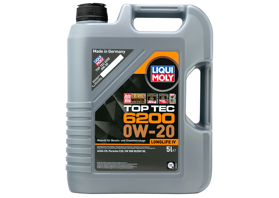 ������ ����� Liqui Moly Top Tec 6200 0W-20: �������� ������������ VW 508 00/509 00 � ACEA C5